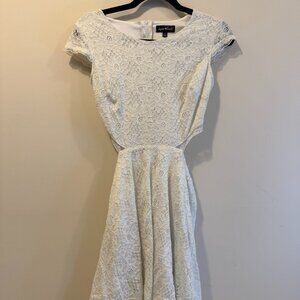 Open Back White Lace Mini Dress